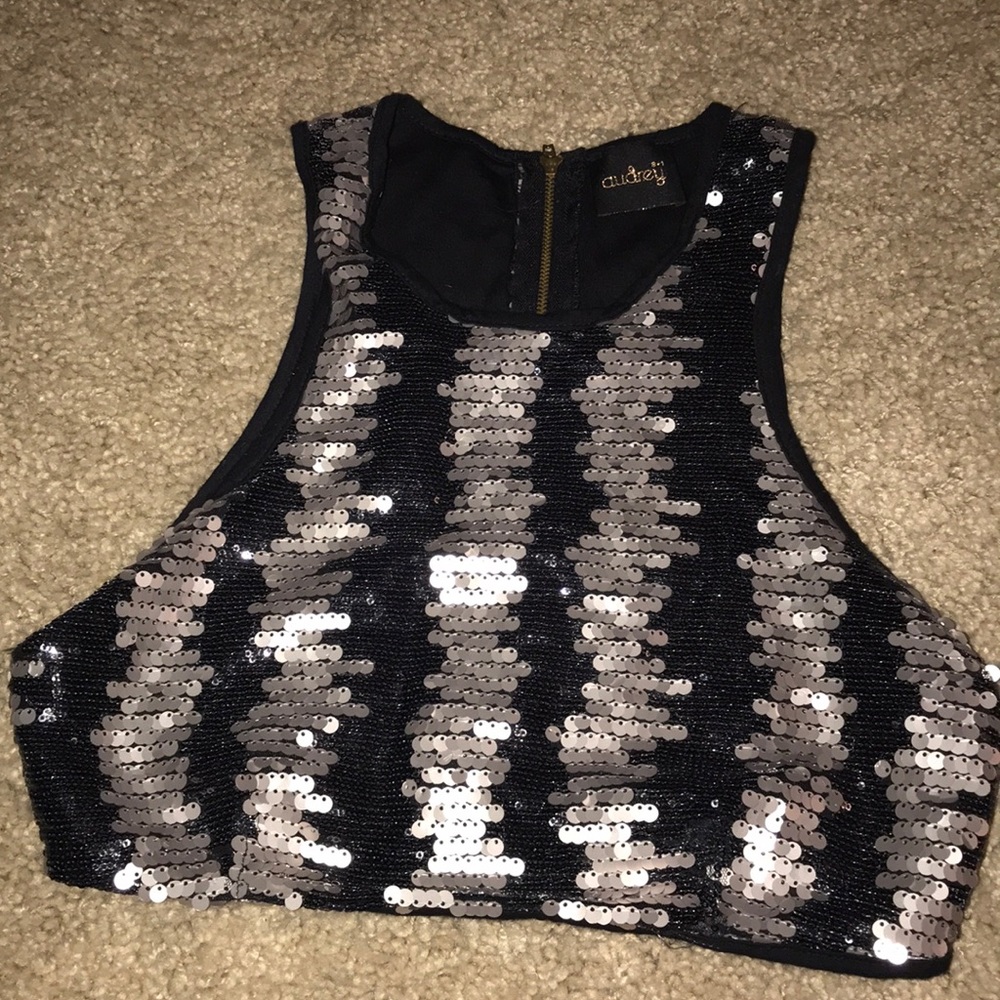 Sequined Crop Top